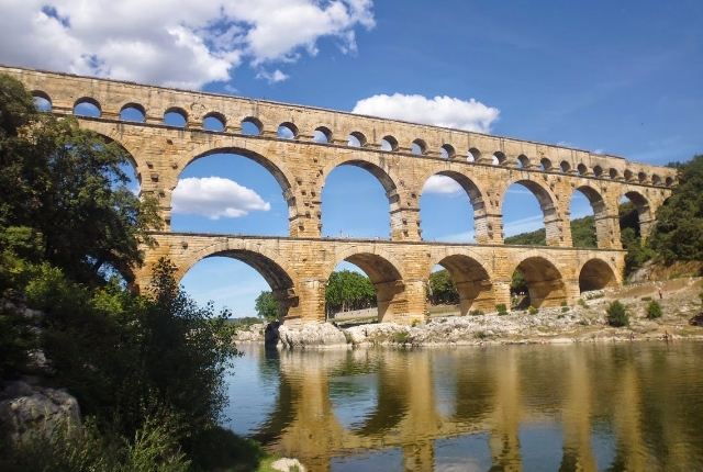 The Roman Aqueduct of Pont du Gard, Gardon River